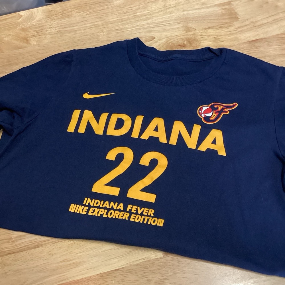 Nike Kids Caitlin Clark Indiana Fever Navy and Gold Jersey Tee